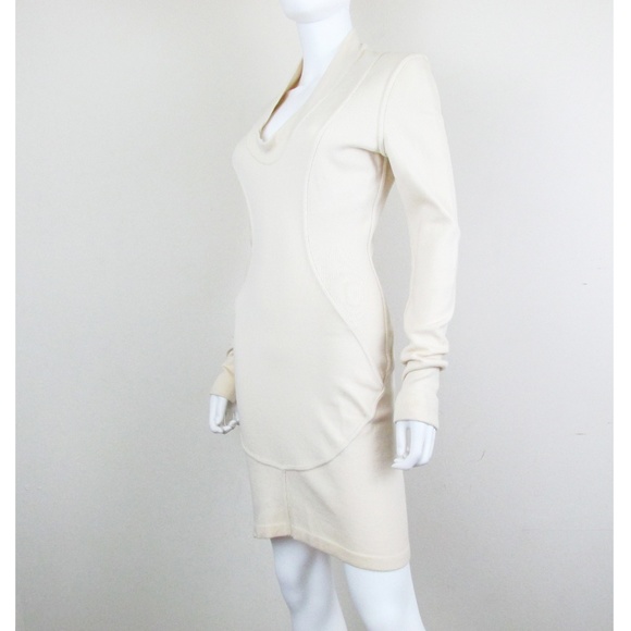 Alaia Dresses & Skirts - Alaia | Cream Wool Knit Bodycon Vintage Dress XS